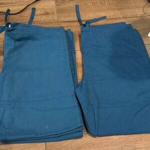 Landau Teal Scrub Pants Caribbean blue straight leg